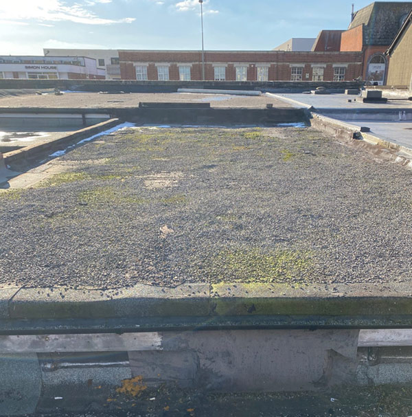 GRP Fibreglass flat roofs Headington Oxford - before. KBS Oxford Flat Roofing Specialists.