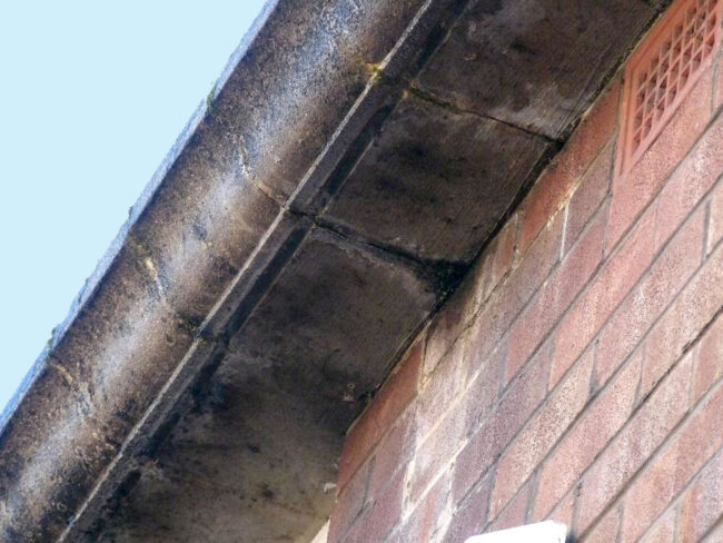 Cracked and leaking concrete gutters (also known as Finlock Gutters) can be repaired, but it's better to replace them entirely.