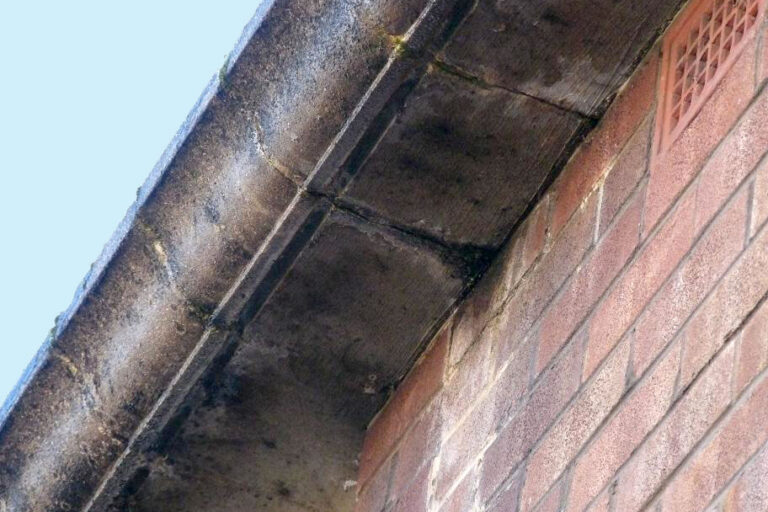 Cracked and leaking concrete gutters (also known as Finlock Gutters) can be repaired, but it's better to replace them entirely.